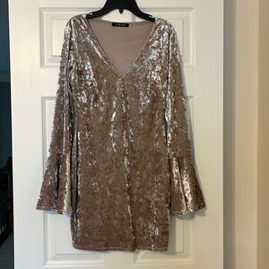 Crushed velvet champagne mini dress